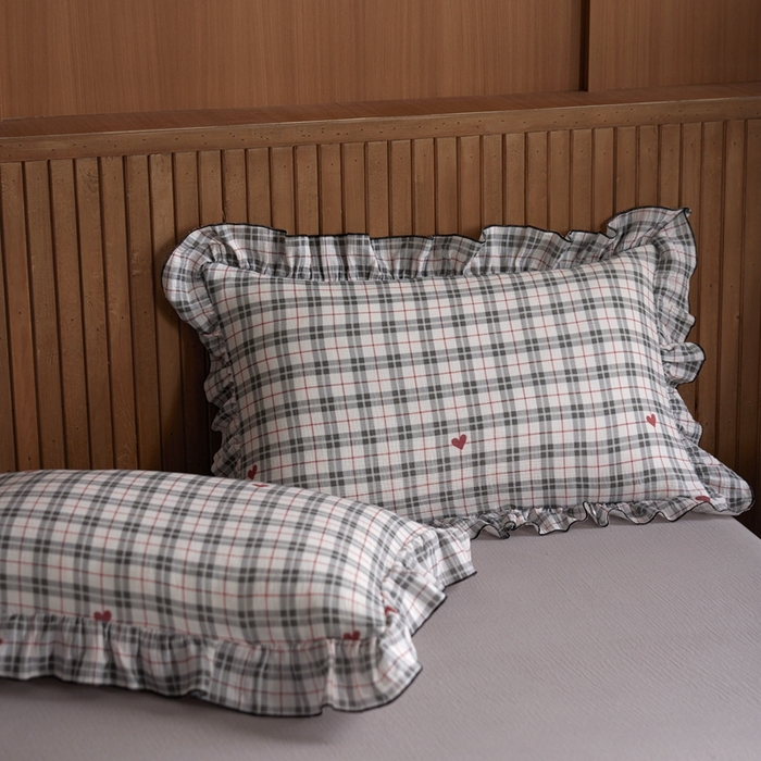 91家纺网 家纺一手货源 找家纺 安莱生活 2025新款全棉精梳棉双层纱绉纱数码印花四件套 海派甜心-灰