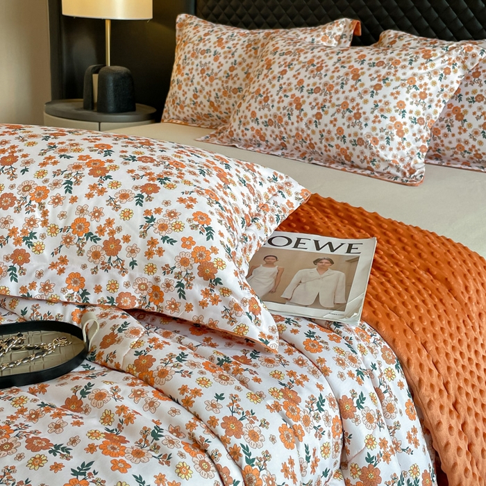 91家纺网 家纺一手货源 找家纺 宝士康家纺 2025新款10A抗菌双层纱豆豆绒夏被 小雏菊