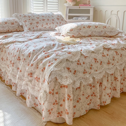 91家纺网 家纺一手货源 找家纺 网红馆（ck家纺） 2025新款天丝印花夹棉床盖夏被四件套 花枝语