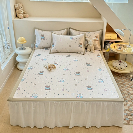 2025新款懒猫600D数码印花冰藤凉席 睡意朦胧