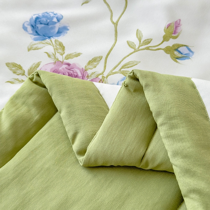 91家纺网 家纺一手货源 找家纺 宝士康家纺 2025新款10A抗菌针织夏被四件套 亲密花语