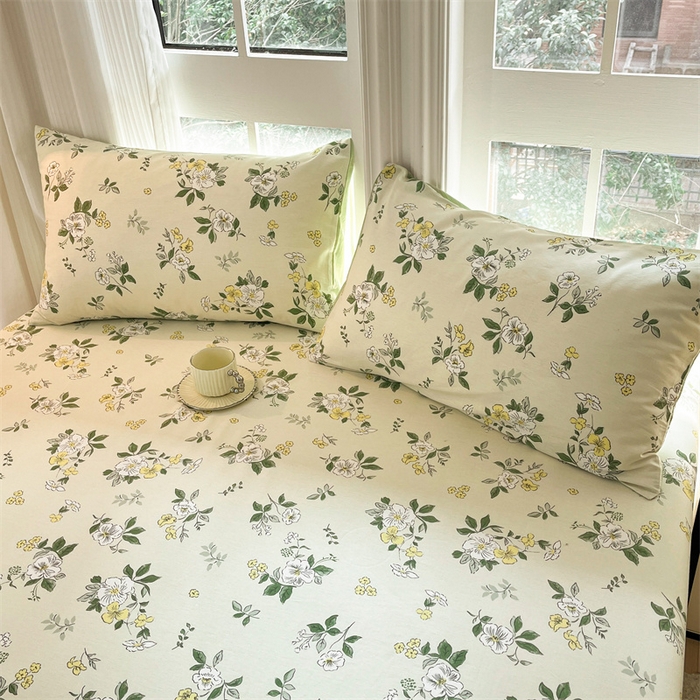 91家纺网 家纺一手货源 找家纺 宝士康家纺 2025新款10A抗菌全棉印花床笠 花香雪