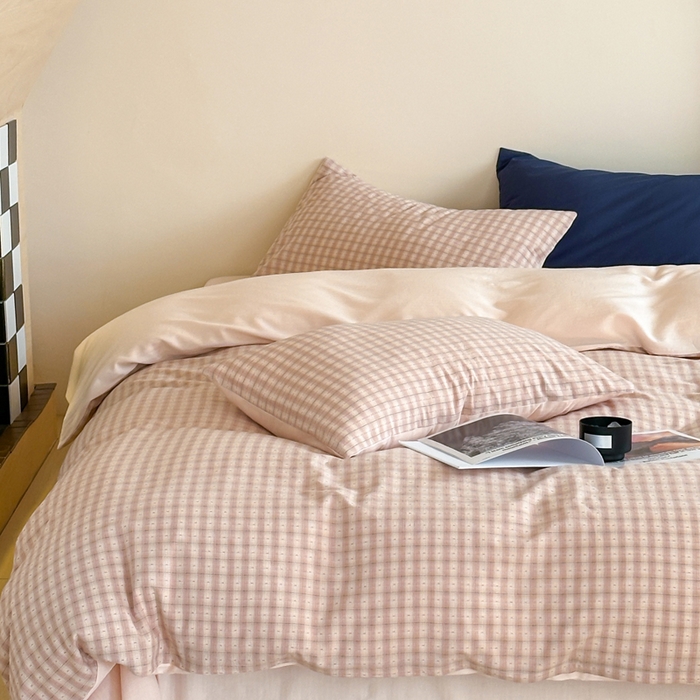 91家纺网 家纺一手货源 找家纺 例外Home 2025春夏新款全棉纯棉色织提花四件套-星辰 星辰-浅粉 会员-10