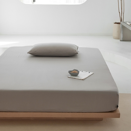 2025新款A类40S全棉糯感大雁纹提花单品床笠 浅灰