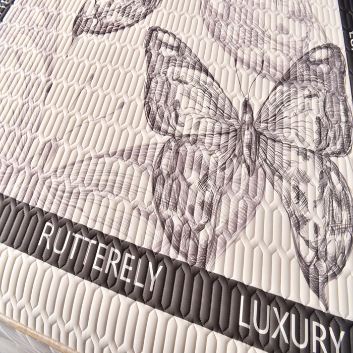 91家纺网 家纺一手货源 找家纺 炫拼家纺 2025新款凉感丝印花床裙款乳胶凉席三件套 梦幻蝶