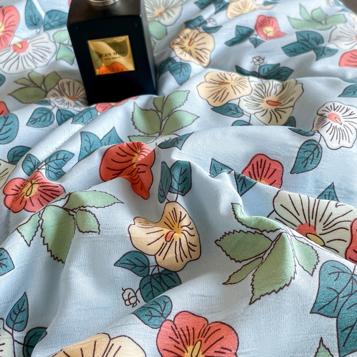 91家纺网 家纺一手货源 找家纺 宝士康家纺 2025新款10A抗菌双层纱豆豆绒夏被 青阳蓝