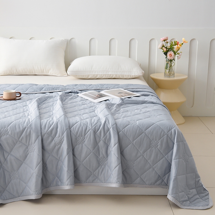 91家纺网 家纺一手货源 找家纺 眠多宝 2025新款冰激凌凉感丝纯色夏被被子被芯（跨境电商） 银灰色