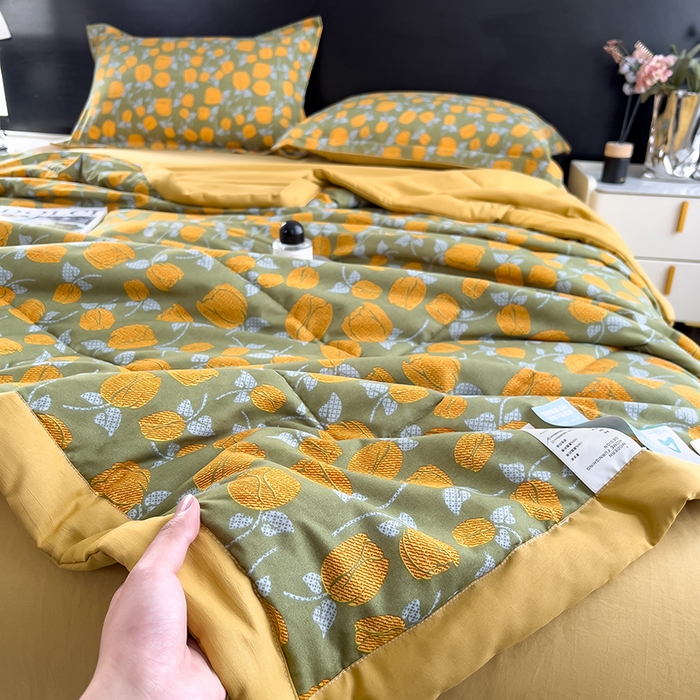 91家纺网 家纺一手货源 找家纺 宝士康家纺 2025新款10A抗菌双层纱印花夏被 郁金香