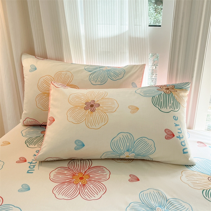 91家纺网 家纺一手货源 找家纺 宝士康家纺 2025新款10A抗菌全棉印花床笠 缤纷