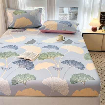 宝士康家纺 2025新款10A抗菌全棉印花床笠 蝶舞幸运