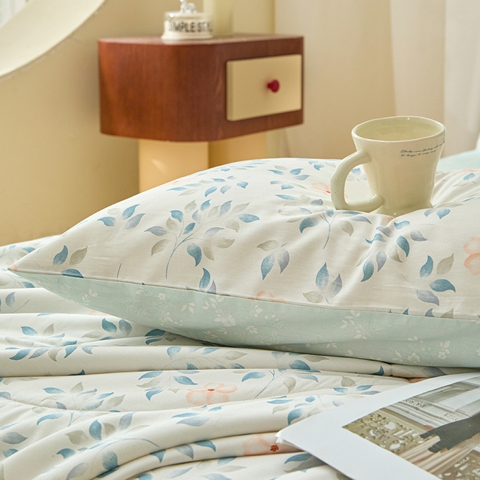 91家纺网 家纺一手货源 找家纺 宝士康家纺 2025新款10A抗菌全棉夏被四件套（床单款） 沁心田园