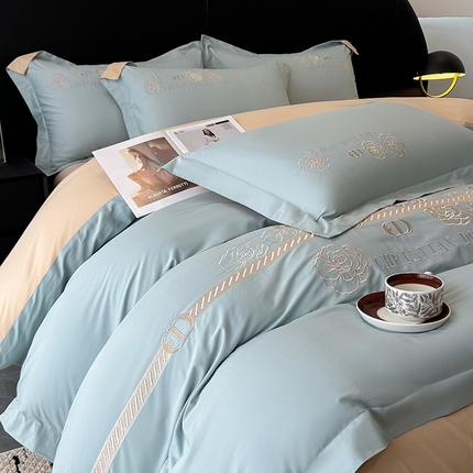 91家纺网 家纺一手货源 找家纺 （总）懒猫家纺 高精密40支13374全棉喷气绣花四件套  【带礼盒】-奥尼尔系列