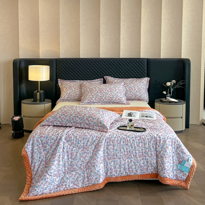 91家纺网 家纺一手货源 找家纺 宝士康家纺 2025新款10A抗菌双层纱豆豆绒夏被 紫苑