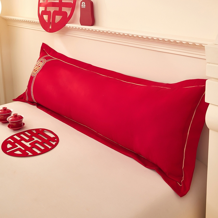 91家纺网 家纺一手货源 找家纺 三盛源 2025新款不起球高支高密不掉色长枕套 长枕套-喜结良缘