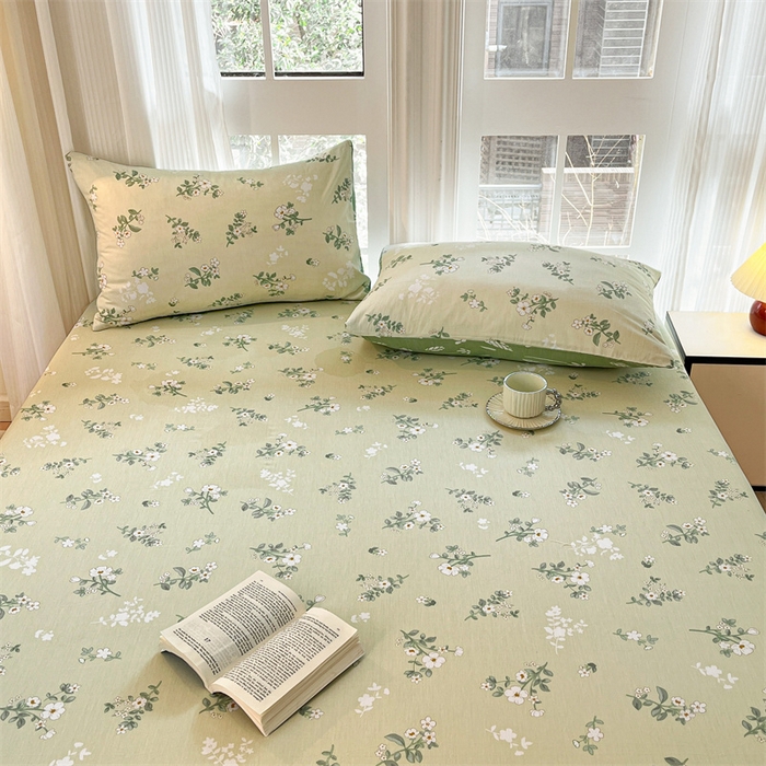 91家纺网 家纺一手货源 找家纺 宝士康家纺 2025新款10A抗菌全棉印花床笠 茶艺