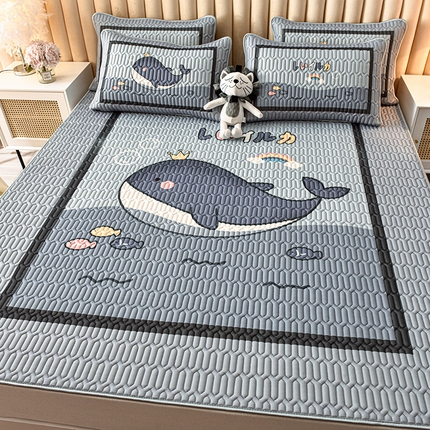 91家纺网 家纺一手货源 找家纺 （总）炫拼家纺 2025新款凉感丝大版乳胶凉席三件套