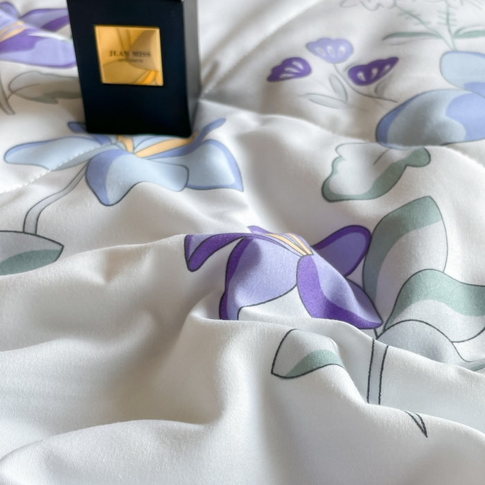 91家纺网 家纺一手货源 找家纺 宝士康家纺 2025新款10A抗菌双层纱豆豆绒夏被 花仙子