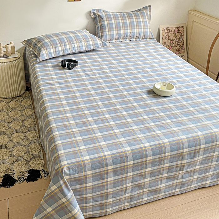 91家纺网 家纺一手货源 找家纺 久云居 2025新款亲肤舒适全棉色织防水床单 简兮兰