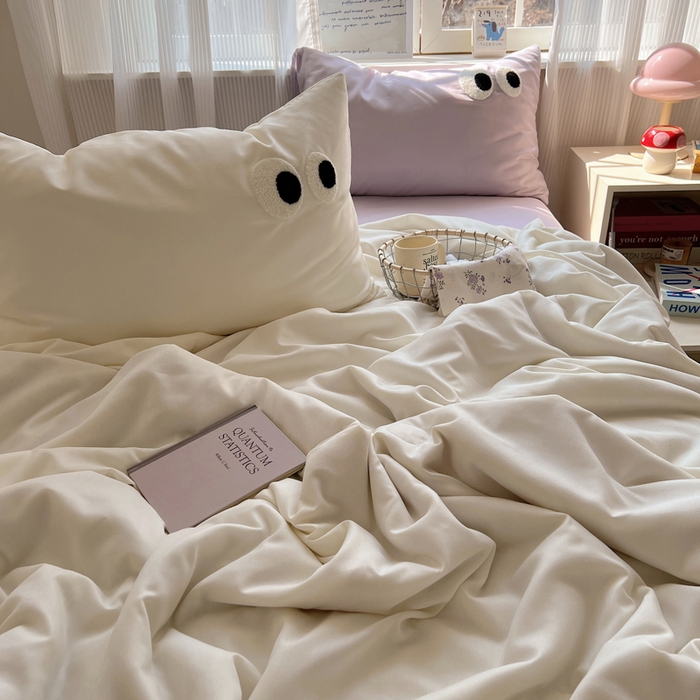 91家纺网 家纺一手货源 找家纺 慕尚家纺 2025新款大眼萌仔夏被 大眼萌 米白紫