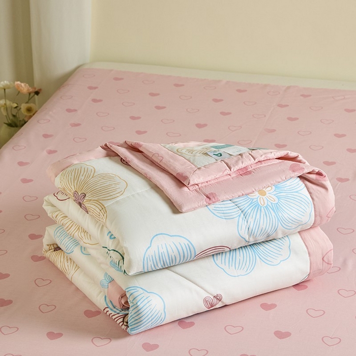 91家纺网 家纺一手货源 找家纺 宝士康家纺 2025新款10A抗菌全棉夏被四件套（床笠款） 缤纷