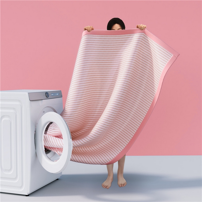 91家纺网 家纺一手货源 找家纺 2025新款清凉舒适负离子抗菌冰丝席凉席席子 抗菌粉色