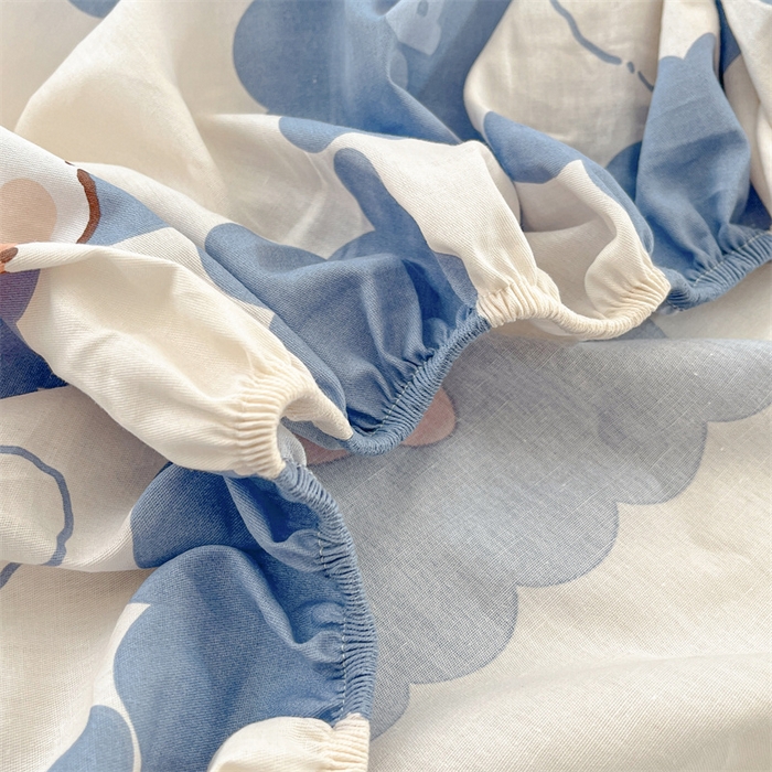 91家纺网 家纺一手货源 找家纺 宝士康家纺 2025新款10A抗菌全棉印花床笠 嗨皮狗