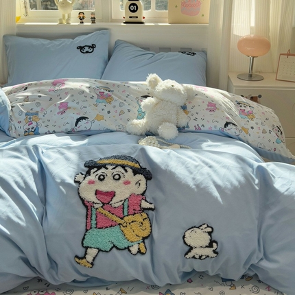 91家纺网 家纺一手货源 找家纺 （总）苏拉家居 2025新款A类水洗云朵棉毛巾绣+印花系列四件套