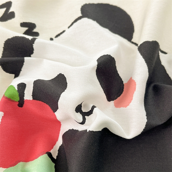 91家纺网 家纺一手货源 找家纺 宝士康家纺 2025新款10A抗菌全棉印花床笠 森林熊猫