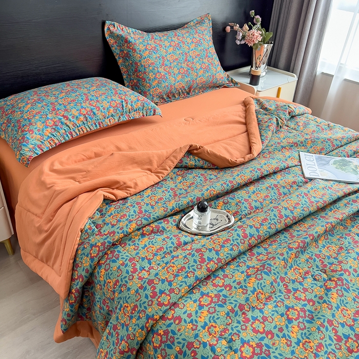 91家纺网 家纺一手货源 找家纺 宝士康家纺 2025新款10A抗菌双层纱印花夏被 艾维