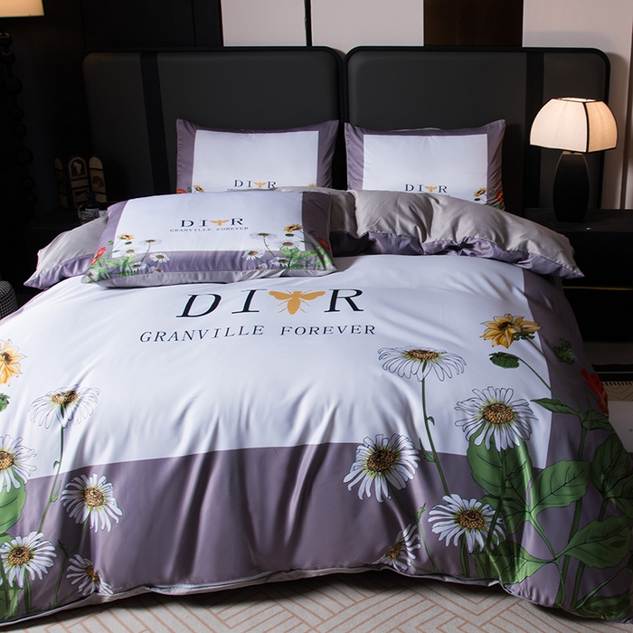 91家纺网 家纺一手货源 找家纺 爵仕家纺 2025新款轻奢潮牌水洗真丝四件套 花园