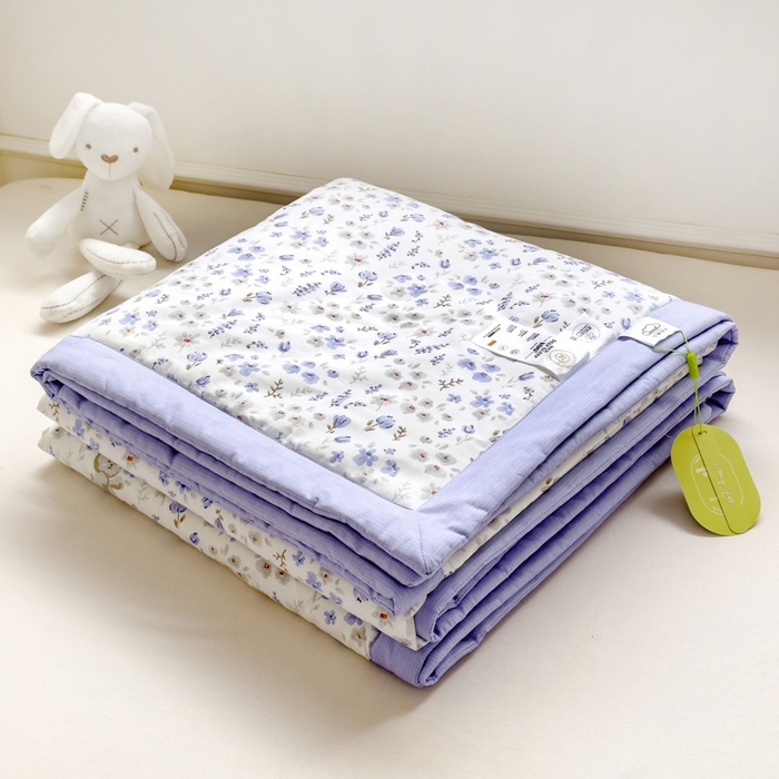 91家纺网 家纺一手货源 找家纺 曲之慕新款13372里外全棉夏被 紫罗