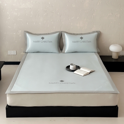 91家纺网 家纺一手货源 找家纺 （总）三味舒屋 2025新款凉感抗菌防螨印花冰丝养生席玛丽刺绣系列