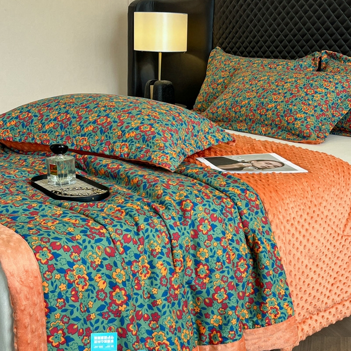 91家纺网 家纺一手货源 找家纺 宝士康家纺 2025新款10A抗菌双层纱豆豆绒夏被 艾维