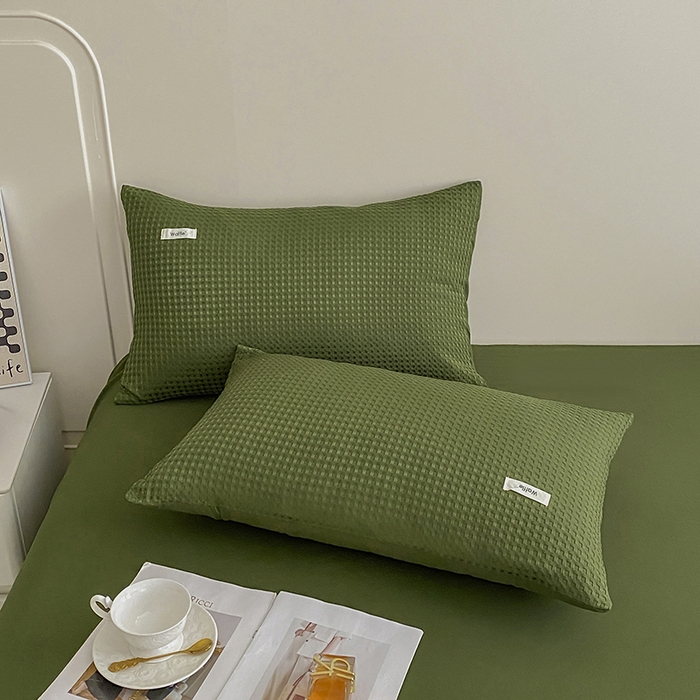 91家纺网 家纺一手货源 找家纺 （总）仟网汇 2025新款华夫格森语夏被四件套北欧简约风