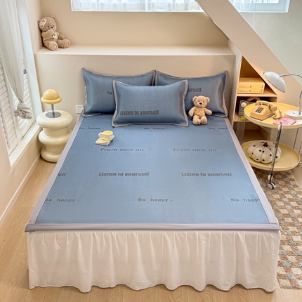 2025新款懒猫600D数码印花冰藤凉席 简约生活