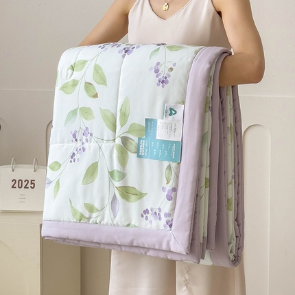 宝士康家纺 2025新款10A抗菌针织夏被四件套 紫玲