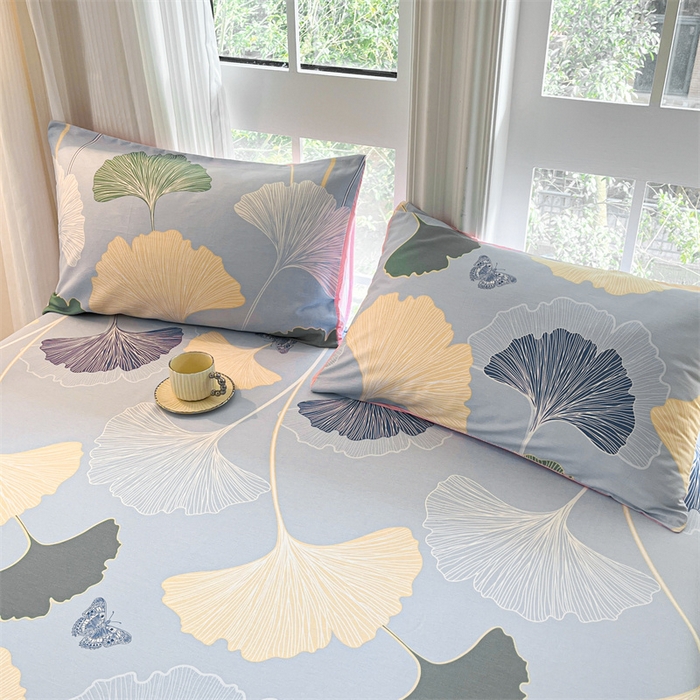 91家纺网 家纺一手货源 找家纺 宝士康家纺 2025新款10A抗菌全棉印花床笠 蝶舞幸运