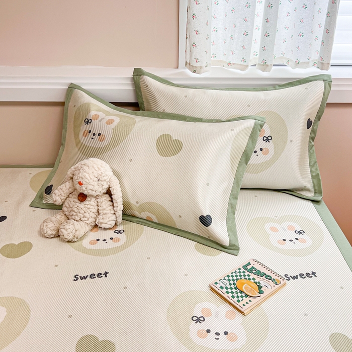 91家纺网 家纺一手货源 找家纺 慕尚家纺 2025新款数码印花床席床笠款冰藤席 床席款-兔卷卷