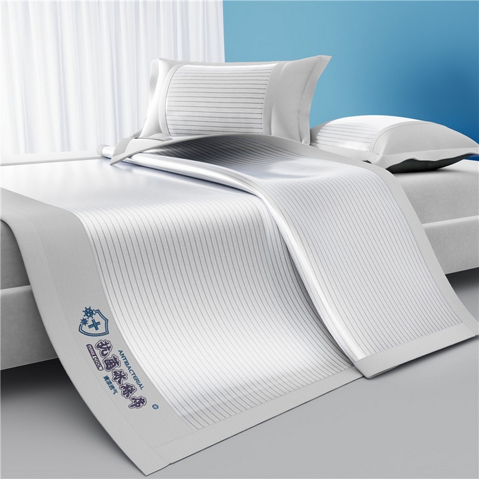 91家纺网 家纺一手货源 找家纺 2025新款清凉舒适负离子抗菌冰丝席凉席席子 抗菌灰色