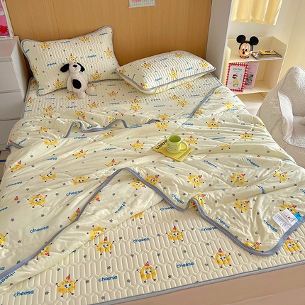 希诺家居 2025新款卡通小清新牛奶针织棉夏被空调被子被芯 美味芝士