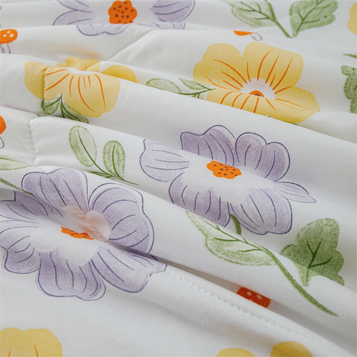 91家纺网 家纺一手货源 找家纺 海洋家纺 2025款水洗棉纯棉花夏凉被全棉花印花夏被空调被薄被子 紫丁香