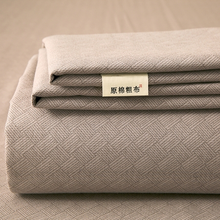 91家纺网 家纺一手货源 找家纺 爱彼家纺 2025新款古艺原棉老粗布床单凉席-系列一 卡其