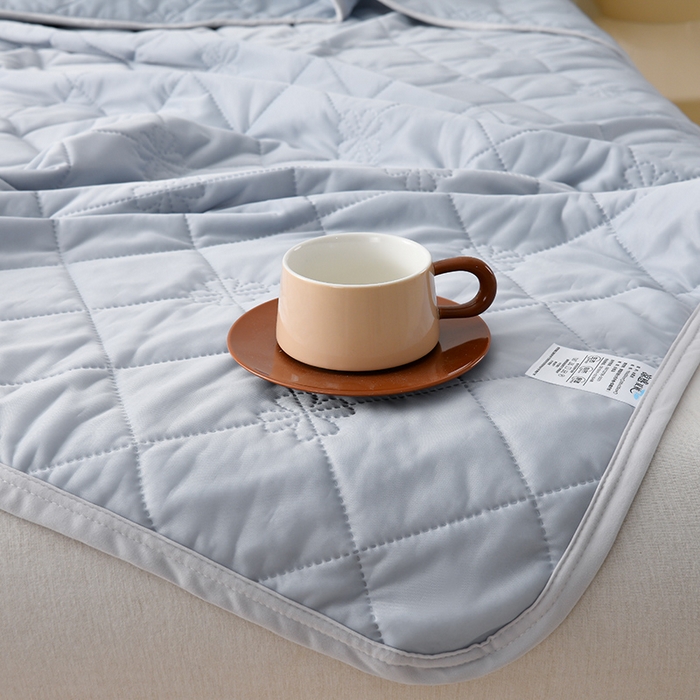 91家纺网 家纺一手货源 找家纺 眠多宝 2025新款冰激凌凉感丝纯色夏被被子被芯（跨境电商） 银灰色