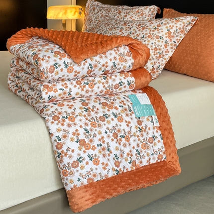 宝士康家纺 2025新款10A抗菌双层纱豆豆绒夏被 小雏菊