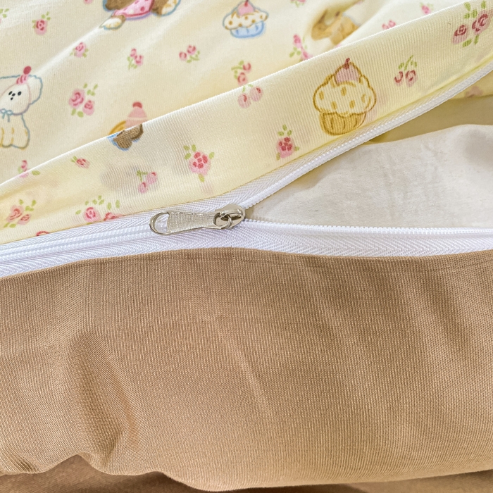 91家纺网 家纺一手货源 找家纺 2025新款针织双层纱夏被床盖四件套单夏被单床盖单品 奶芙汪汪