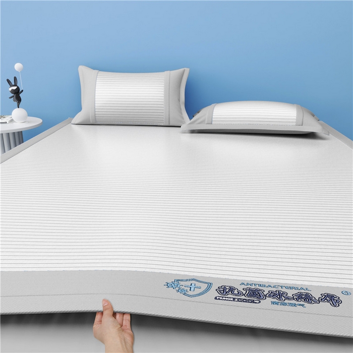 91家纺网 家纺一手货源 找家纺 2025新款清凉舒适负离子抗菌冰丝席凉席席子 抗菌灰色