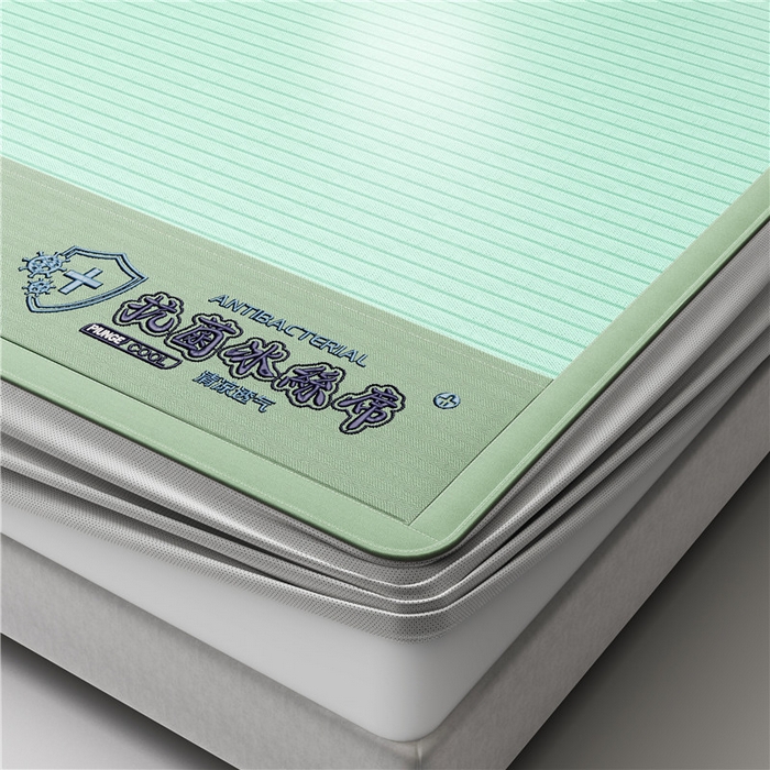 91家纺网 家纺一手货源 找家纺 2025新款清凉舒适负离子抗菌冰丝席凉席席子 抗菌绿色