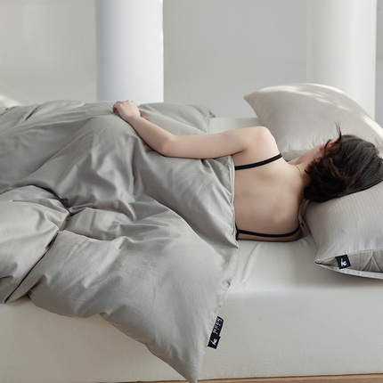 2025新款A类40S全棉糯感大雁纹提花单品被套 浅灰