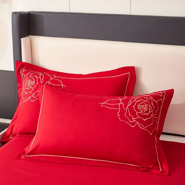 91家纺网 家纺一手货源 找家纺 三盛源 2025新款亲肤舒适不掉色枕套 玫瑰之喜