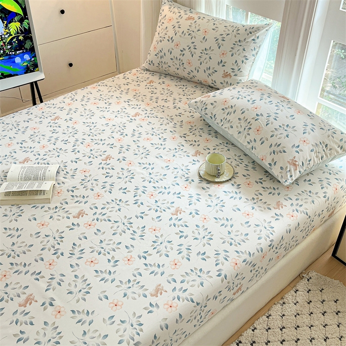 91家纺网 家纺一手货源 找家纺 宝士康家纺 2025新款10A抗菌全棉印花床笠 沁心乐园